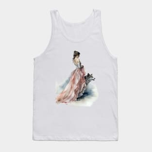 Woman with wolf Tank Top